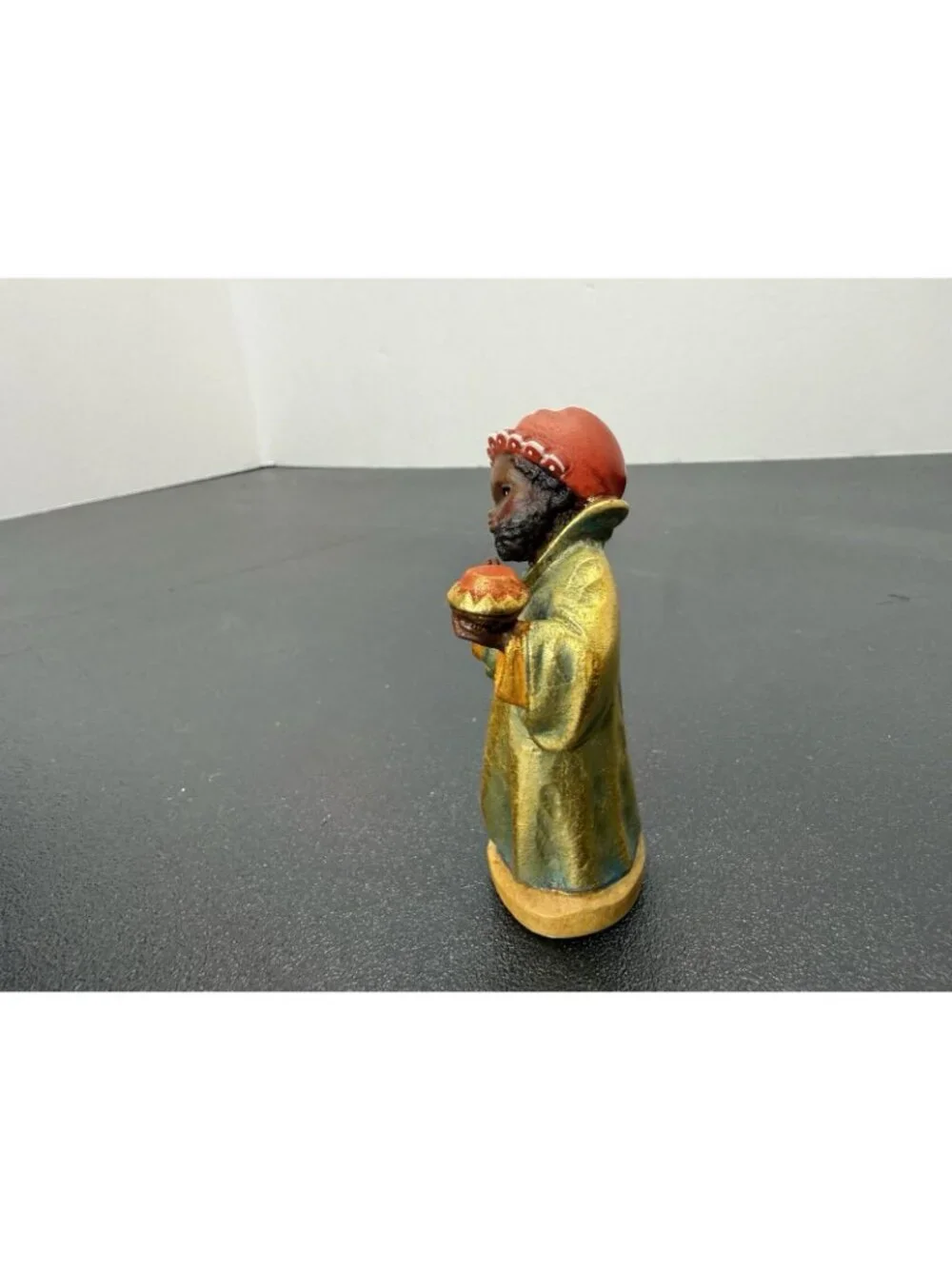 Vintage Anri Juan Ferrandiz 3” Carved Wood Nativity Wiseman King Melchior Black